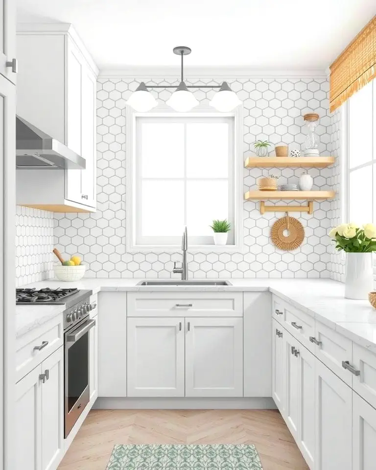 Patterned White Tiles for Visual Interest