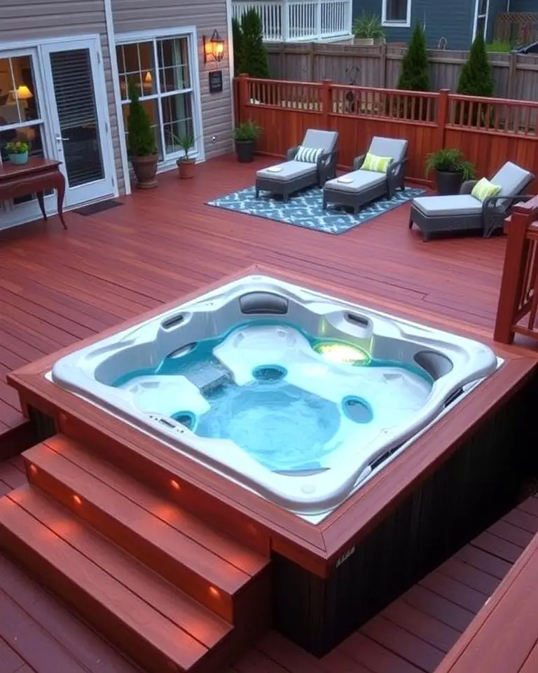 Deck-Integrated Sunken Hot Tub