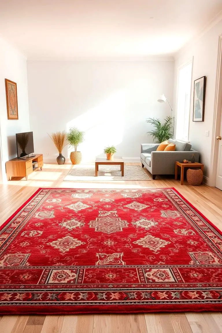 Red Rug for Contrast and Texture