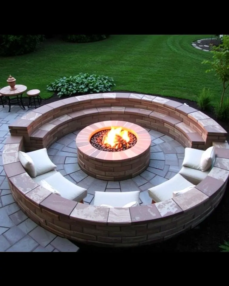 Fire Pit with Built-In Seating