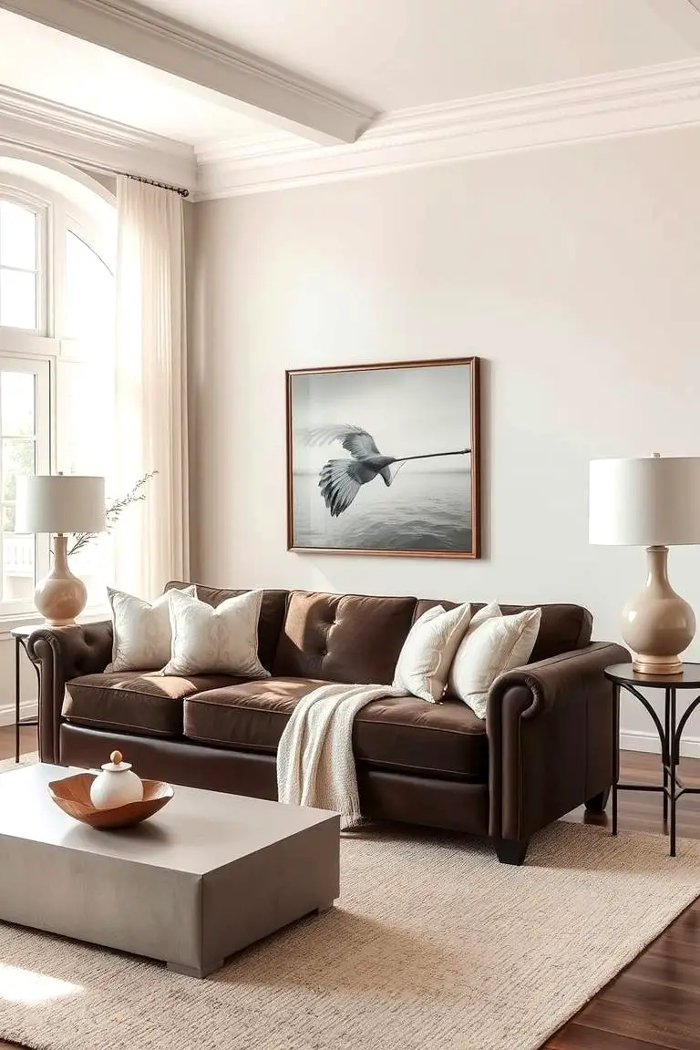 Soft Neutrals to Highlight the Couch