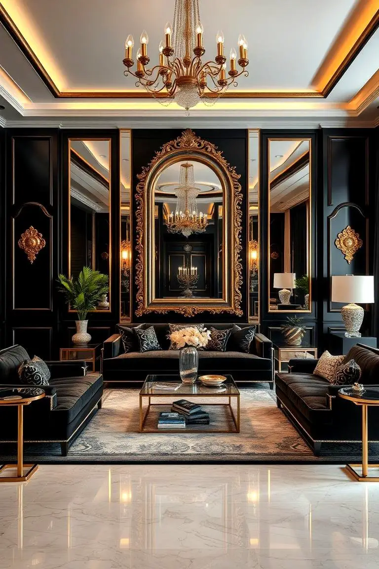 Elegant Fusion of Black and Gold