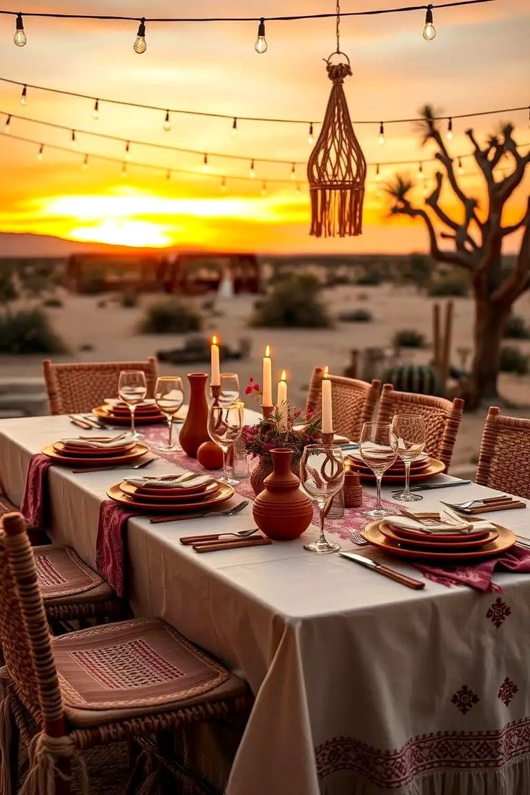 Bohemian Chic Table Arrangements