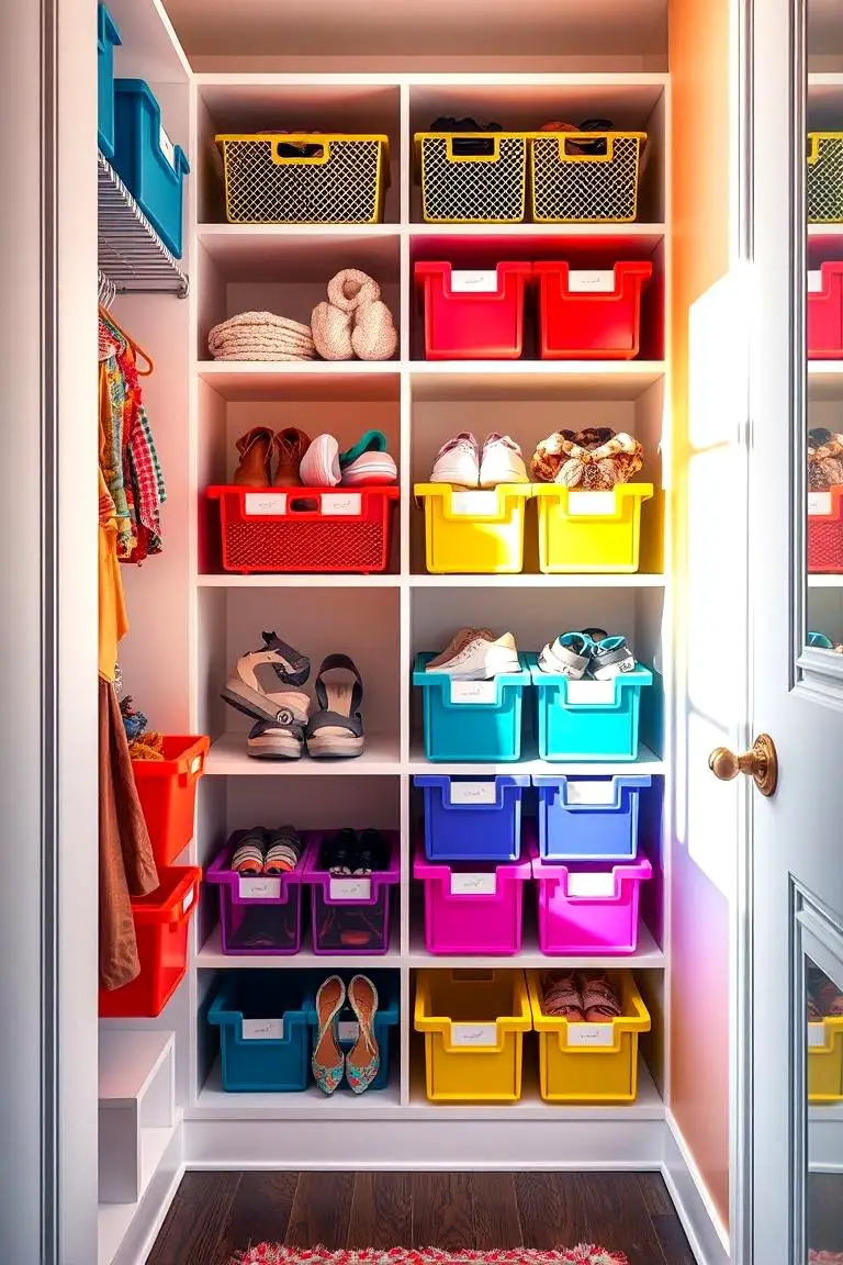 Employing Color-Coded Bins for Organization