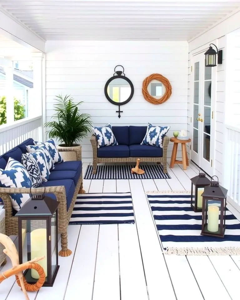 Coastal White Deck with Nautical Décor