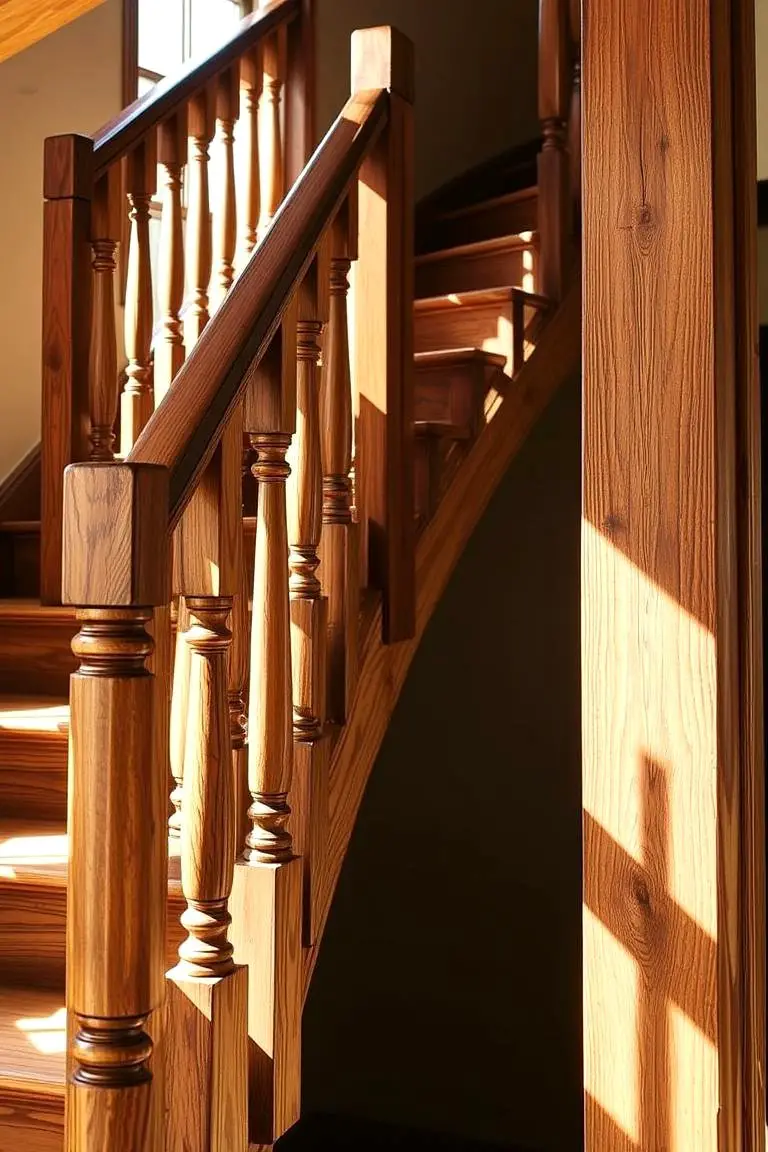 Rustic Wooden Baluster Railing
