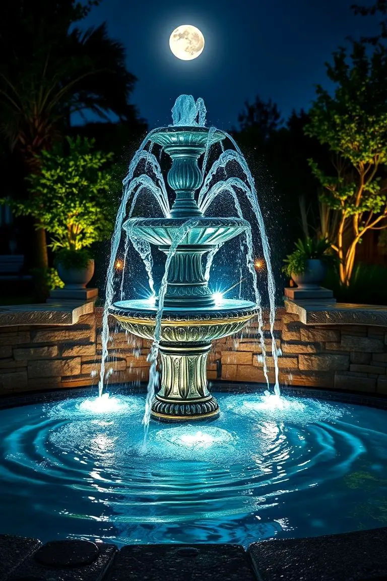 Garden Fountain Lighting