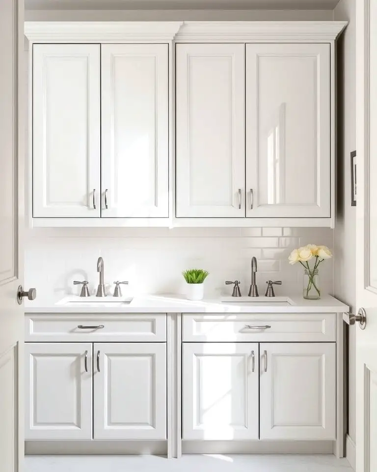 Crisp Light Gray Cabinets
