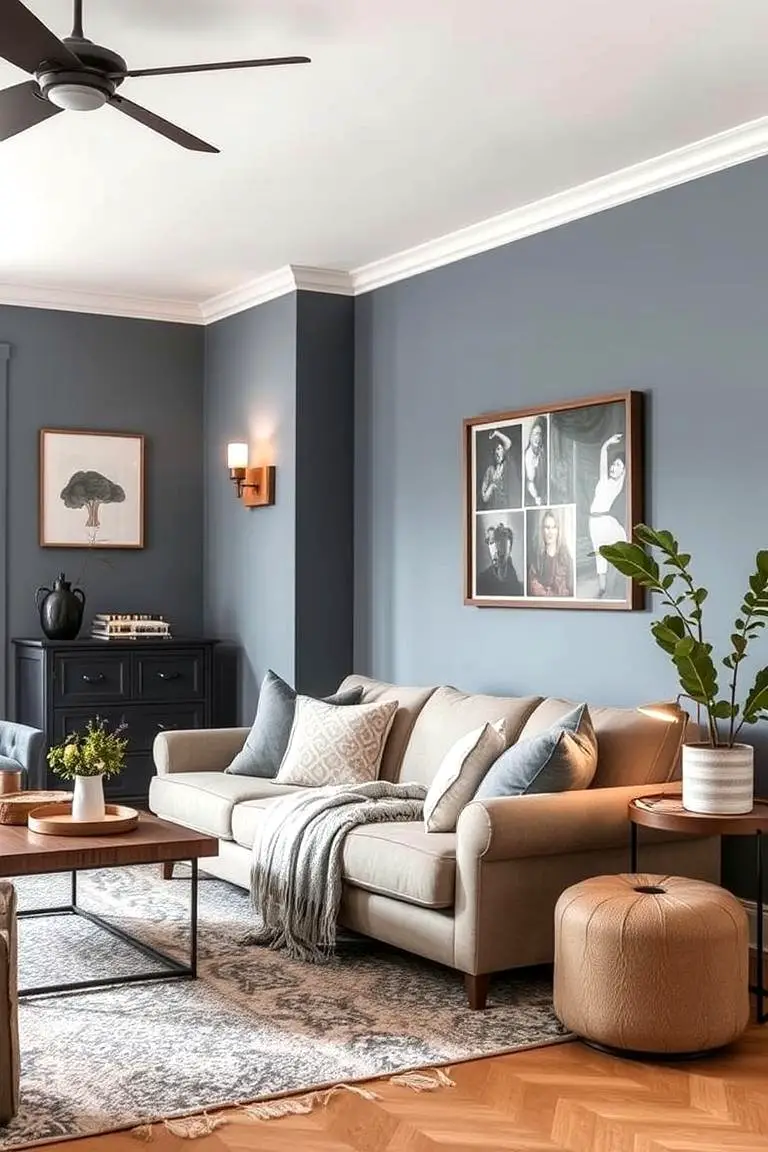 Cozy Living: Warm Blue-gray Ambience