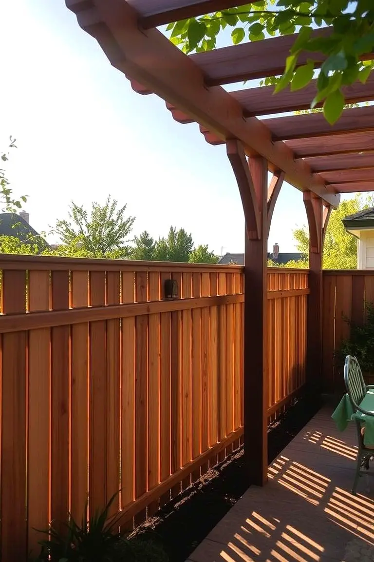 Cedar Fence with Pergola