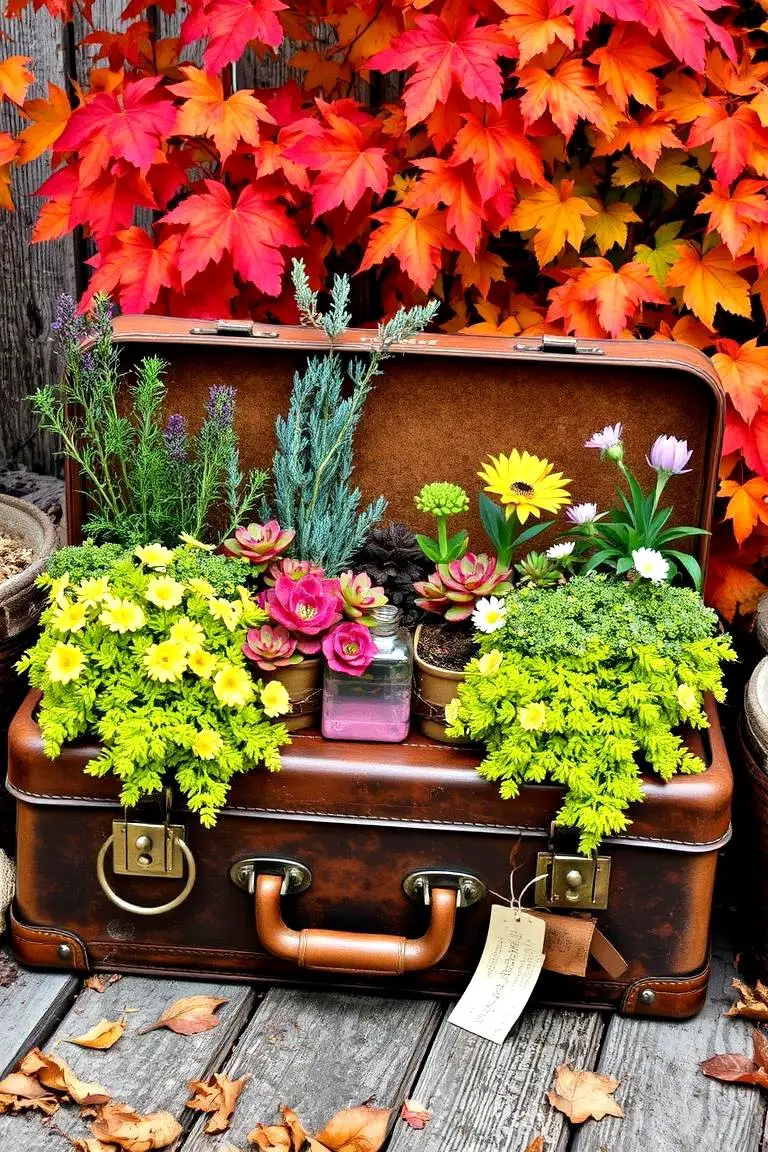 Vintage Suitcase Garden
