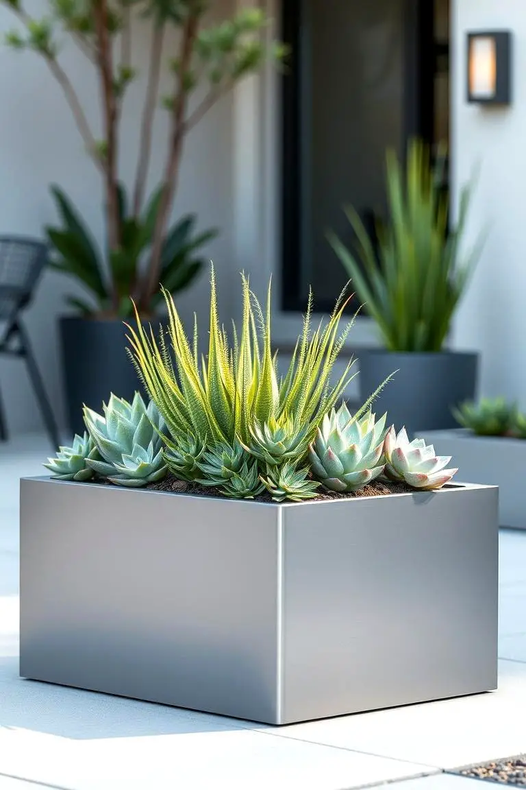Minimalist Metal Succulent Planter