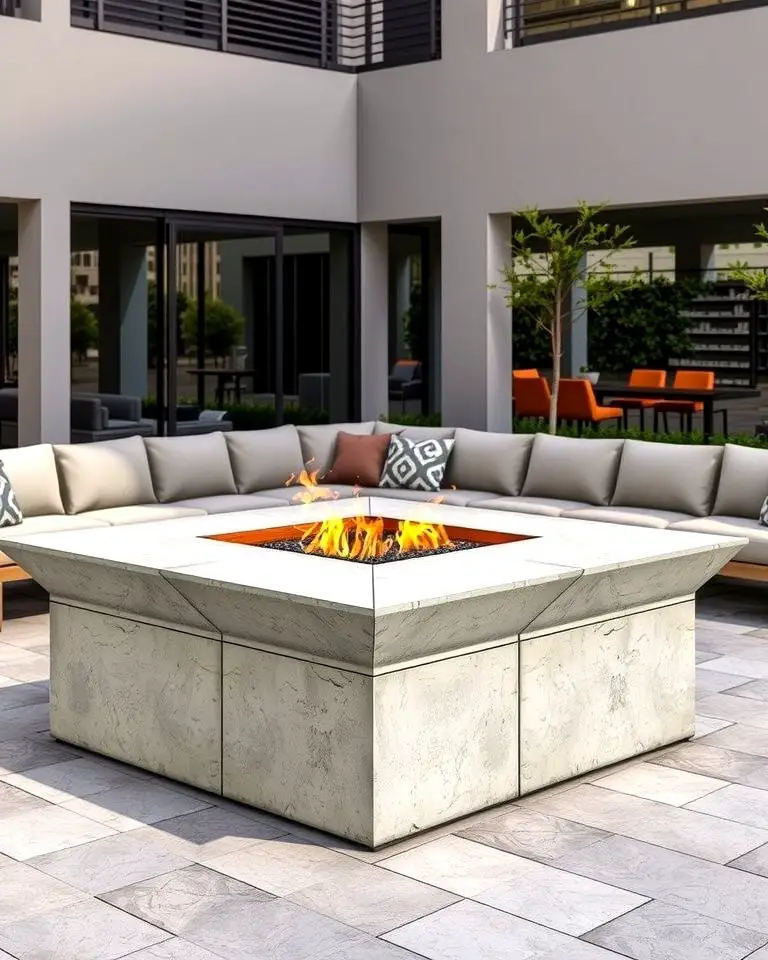 Square Concrete Fire Pit