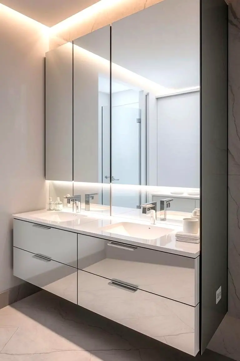 Customized Mirror-Integrated Vanity