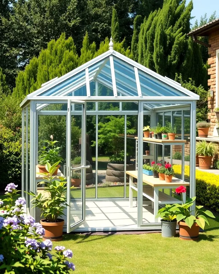 Glass Greenhouse Shed