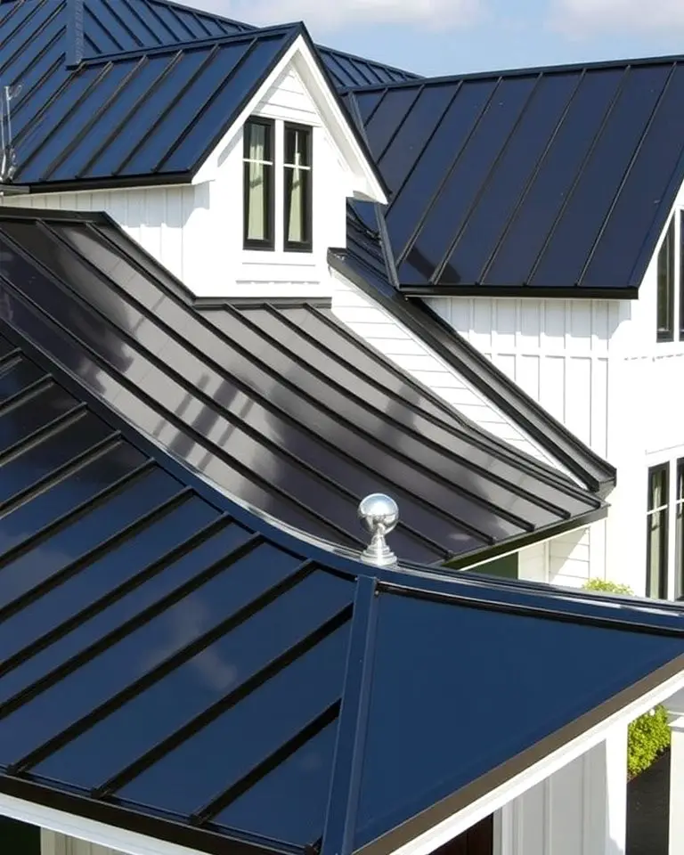 Black Metal Roof Accents