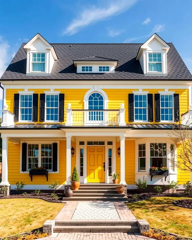 Yellow with White and Black Trim