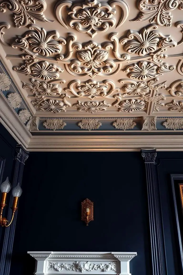 Intricate Trimmed Pattern Crown Molding
