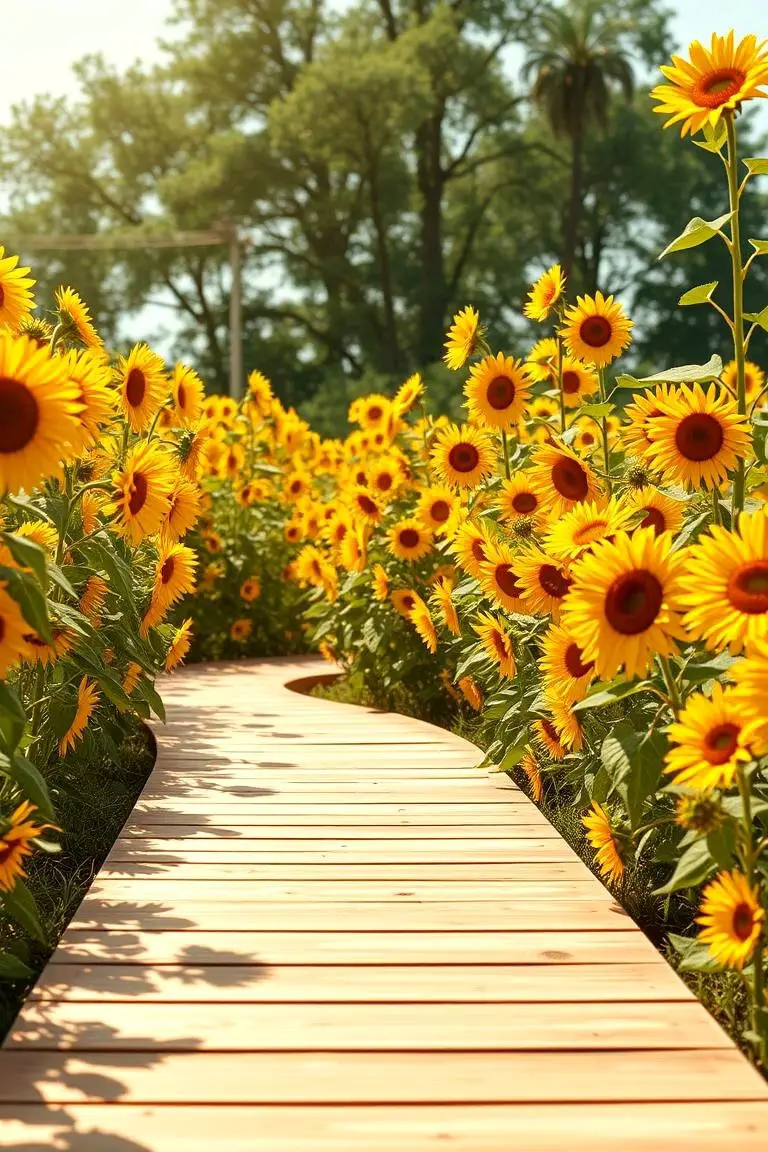Sunflower Field Pathway
