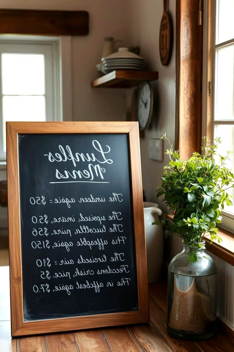 Nostalgic Chalkboard Menu Charm