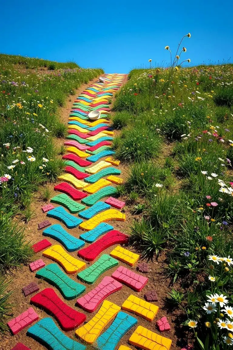 Creative Tyre Mosaic Pathways