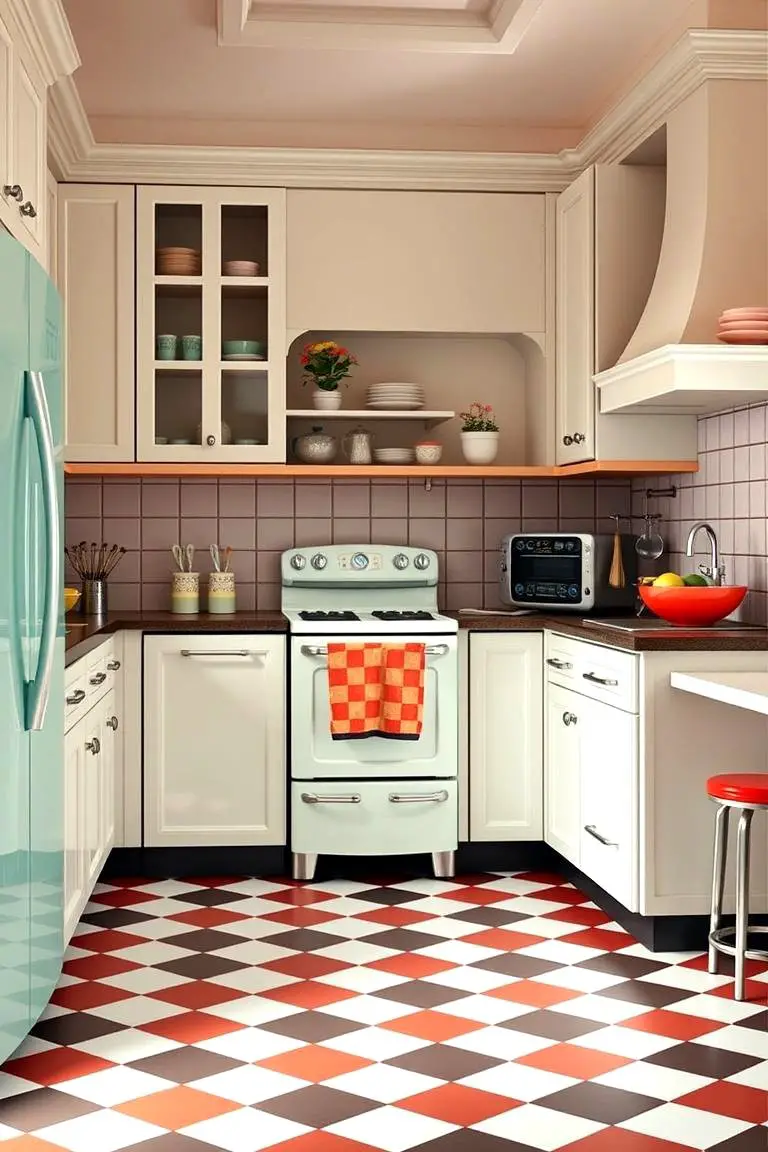 Vintage Charm Checkered Kitchen