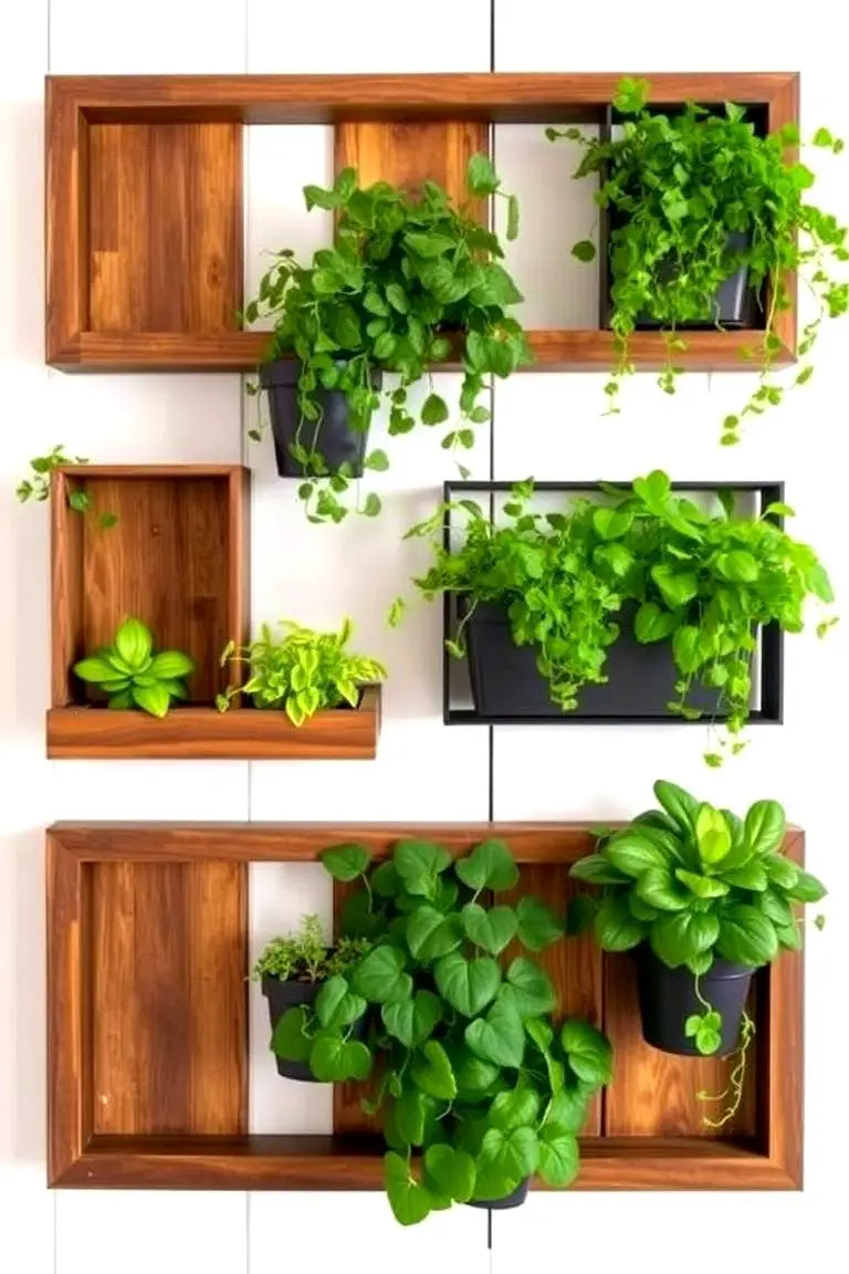 Rustic Wall-Mounted Planters