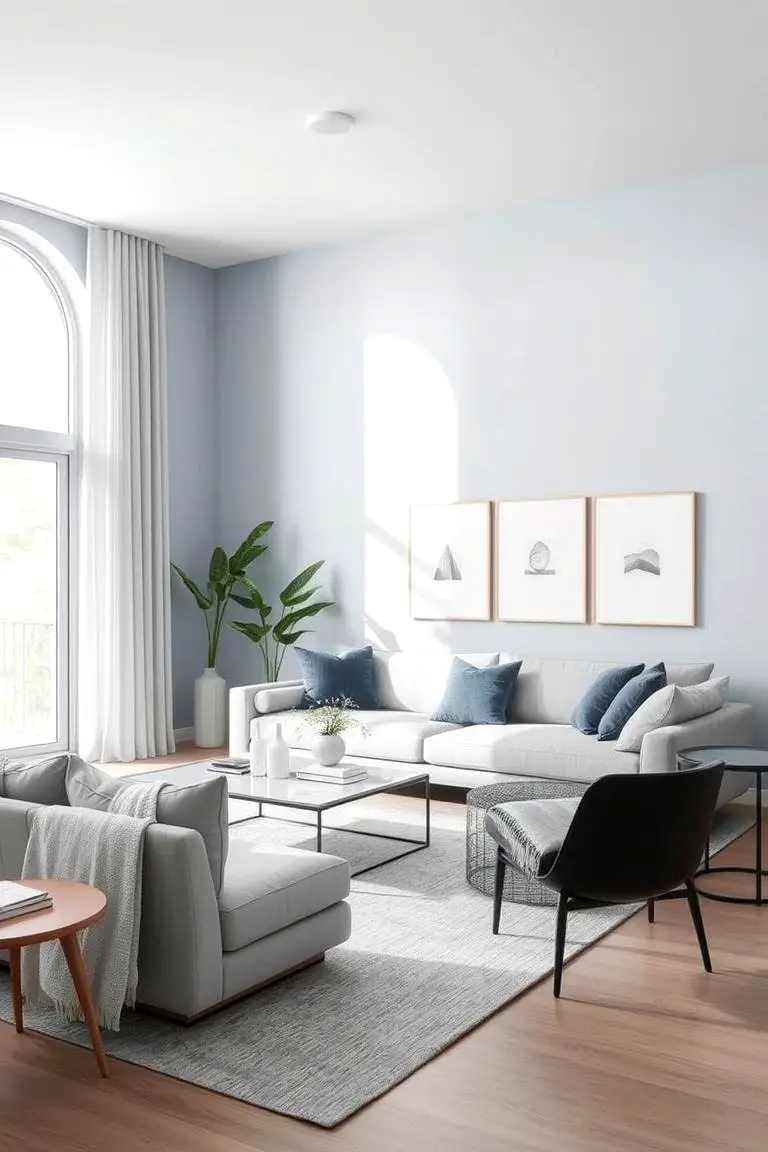 Modern Minimalist: Crisp Blue-gray Spaces