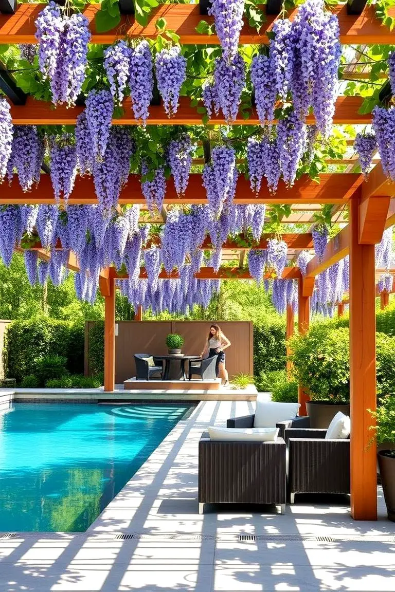 Pool Landscaping with Pergola