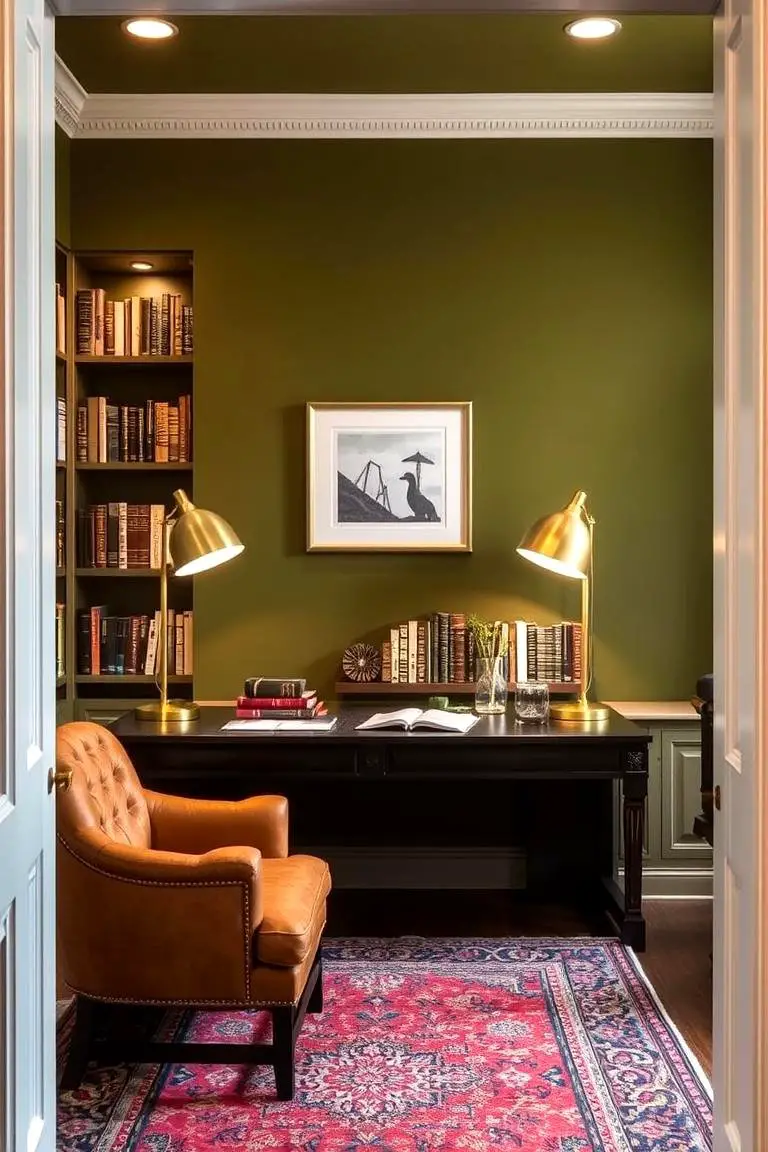 Serene Olive Green Ambiance