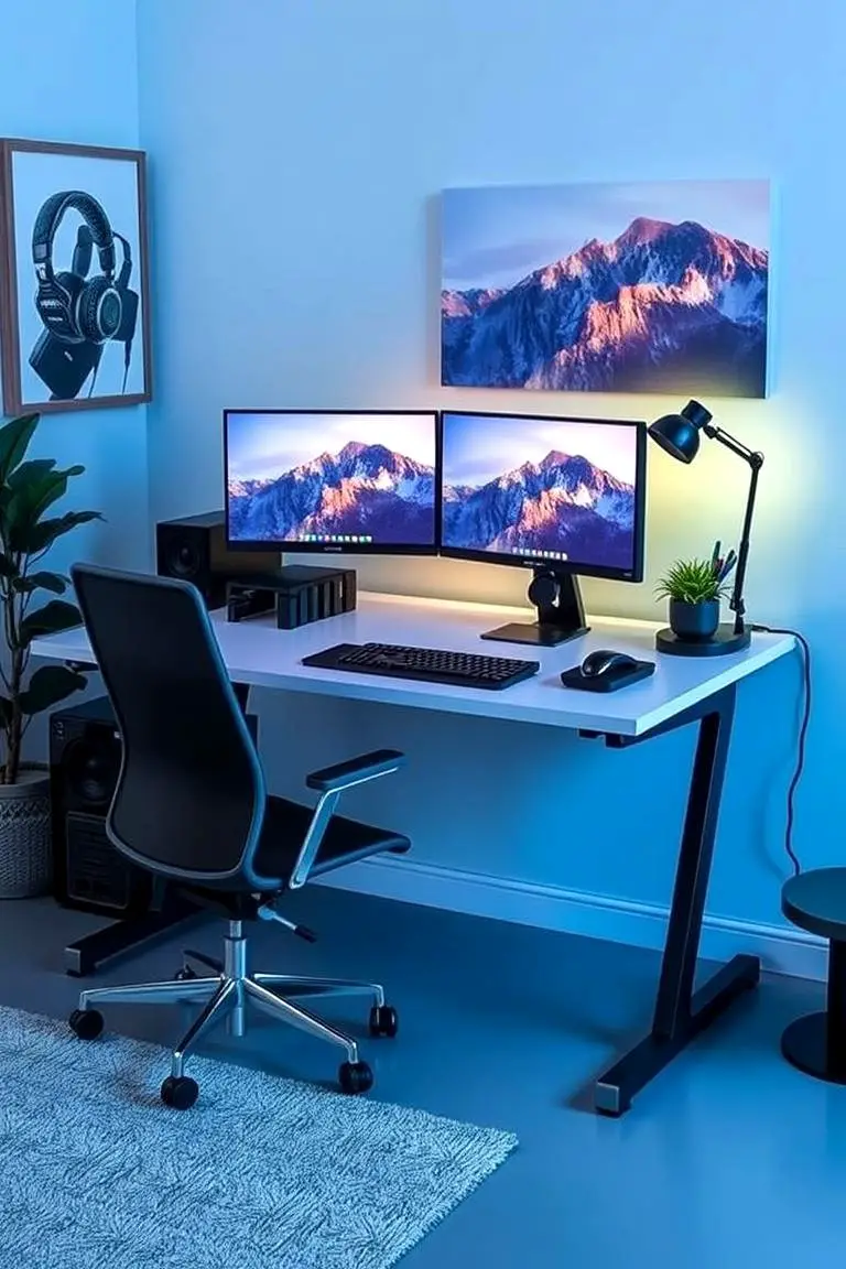 Dual-monitor Workspace Desk