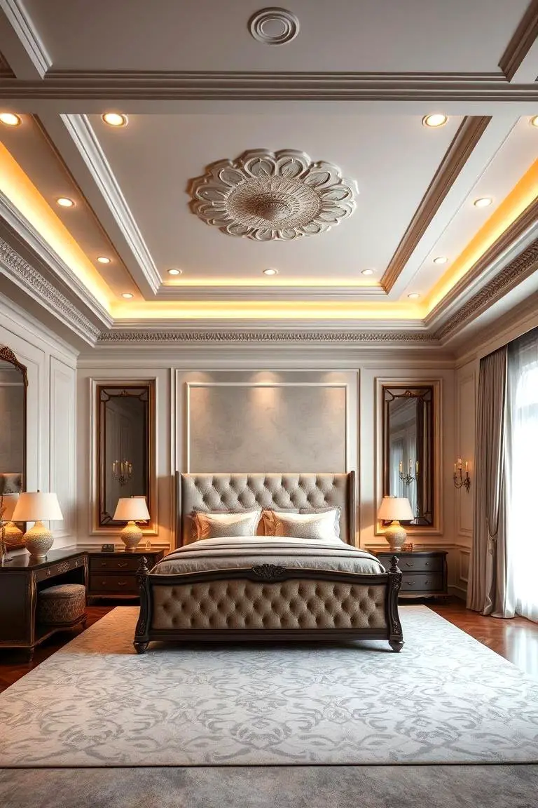 Elegant Tray Ceiling with Pop Design