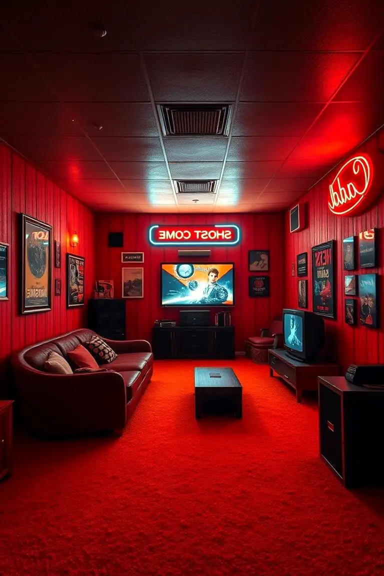 Retro-Inspired Media Room
