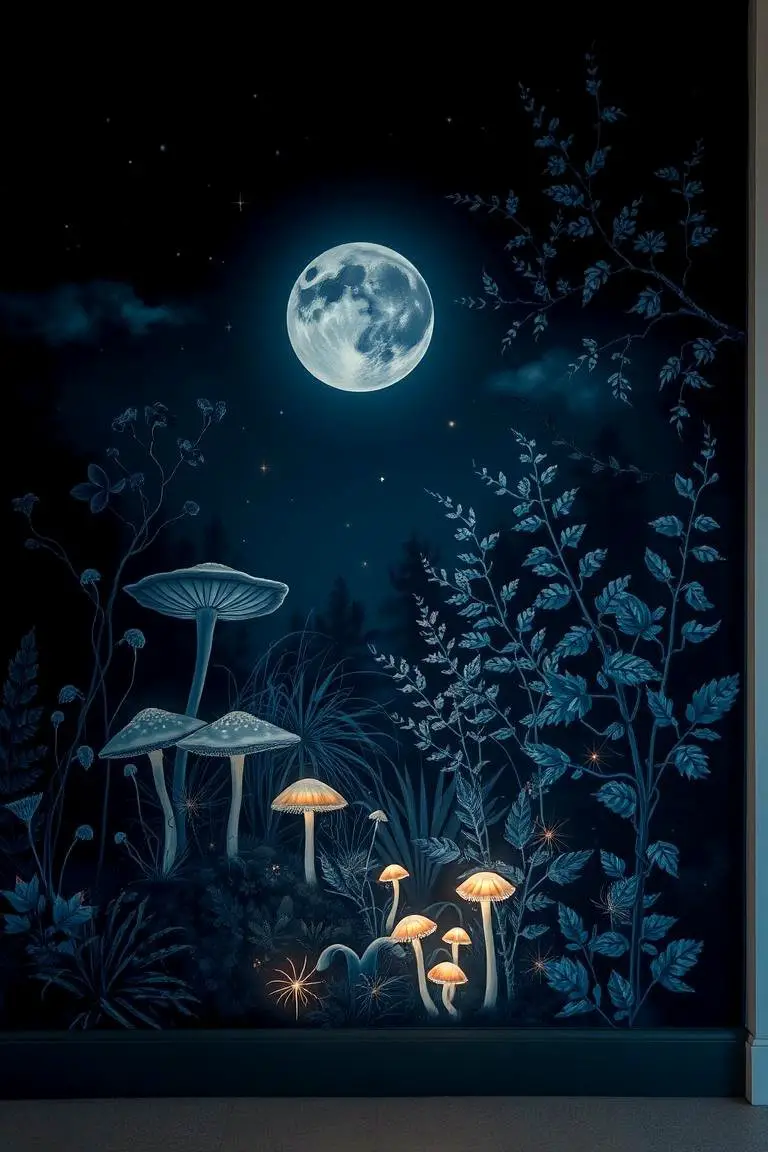 Mystic Moonlit Garden Mural