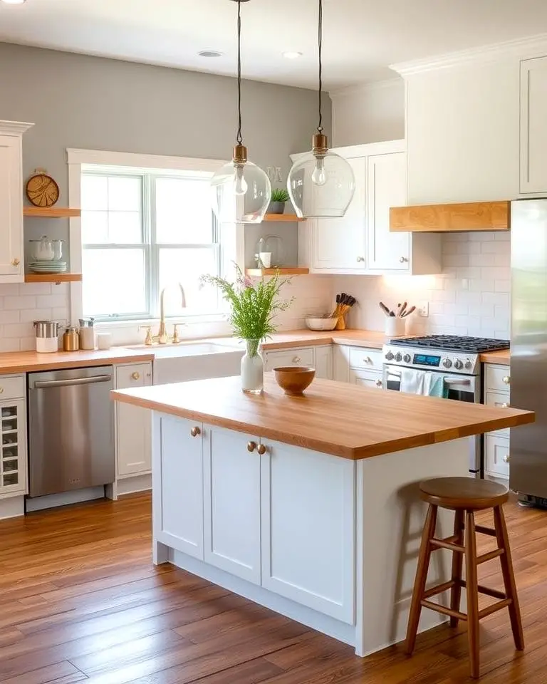 Light and Airy Ambiance with Maple Countertops
