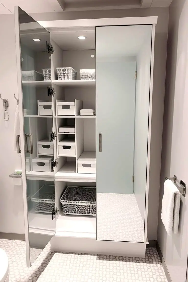 Integrated Storage Mirror Cabinet