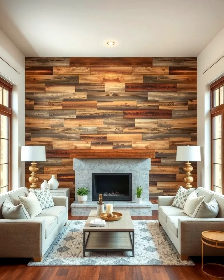 Rustic Reclaimed Wood Accent Wall