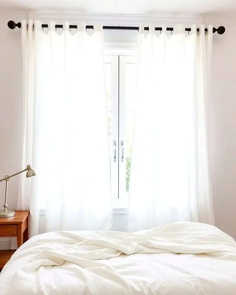 White Curtains with Black Hardware