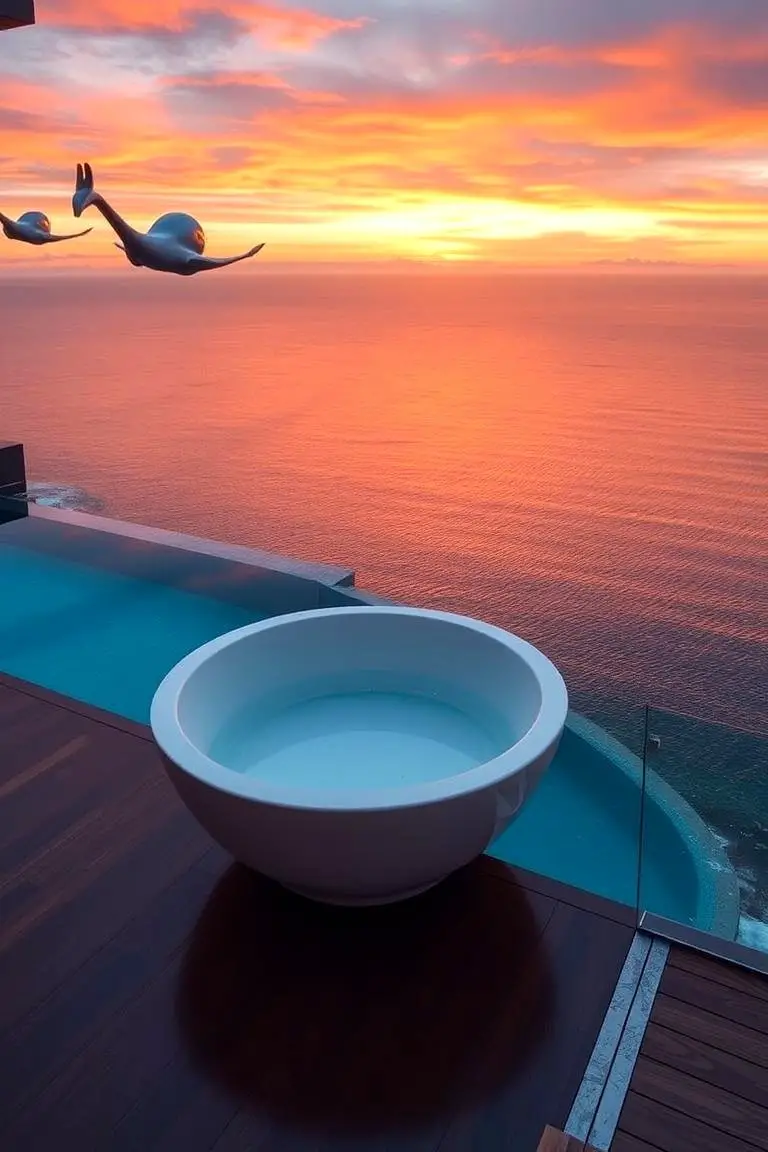 Floating Poolside Bathtub