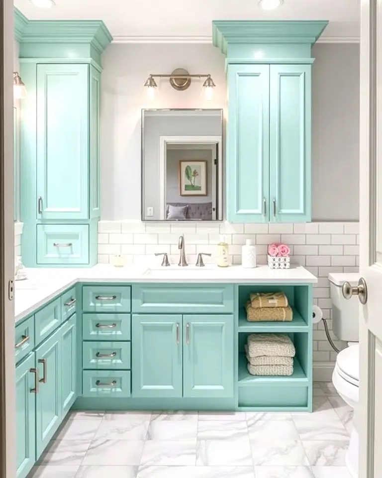 Cool Mint Green Cabinets