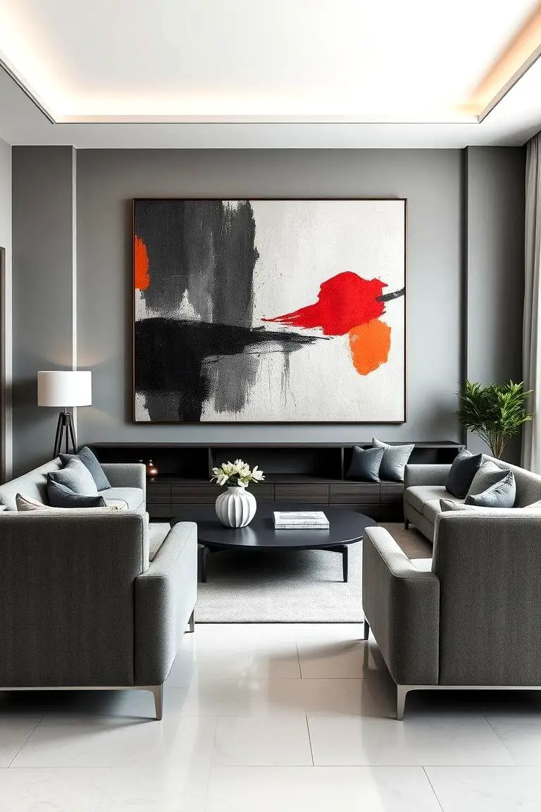 Modern Gray with Bold Art