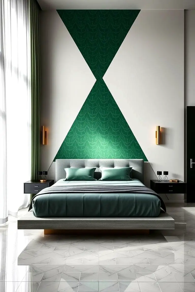 Geometric Patterned Green Accent