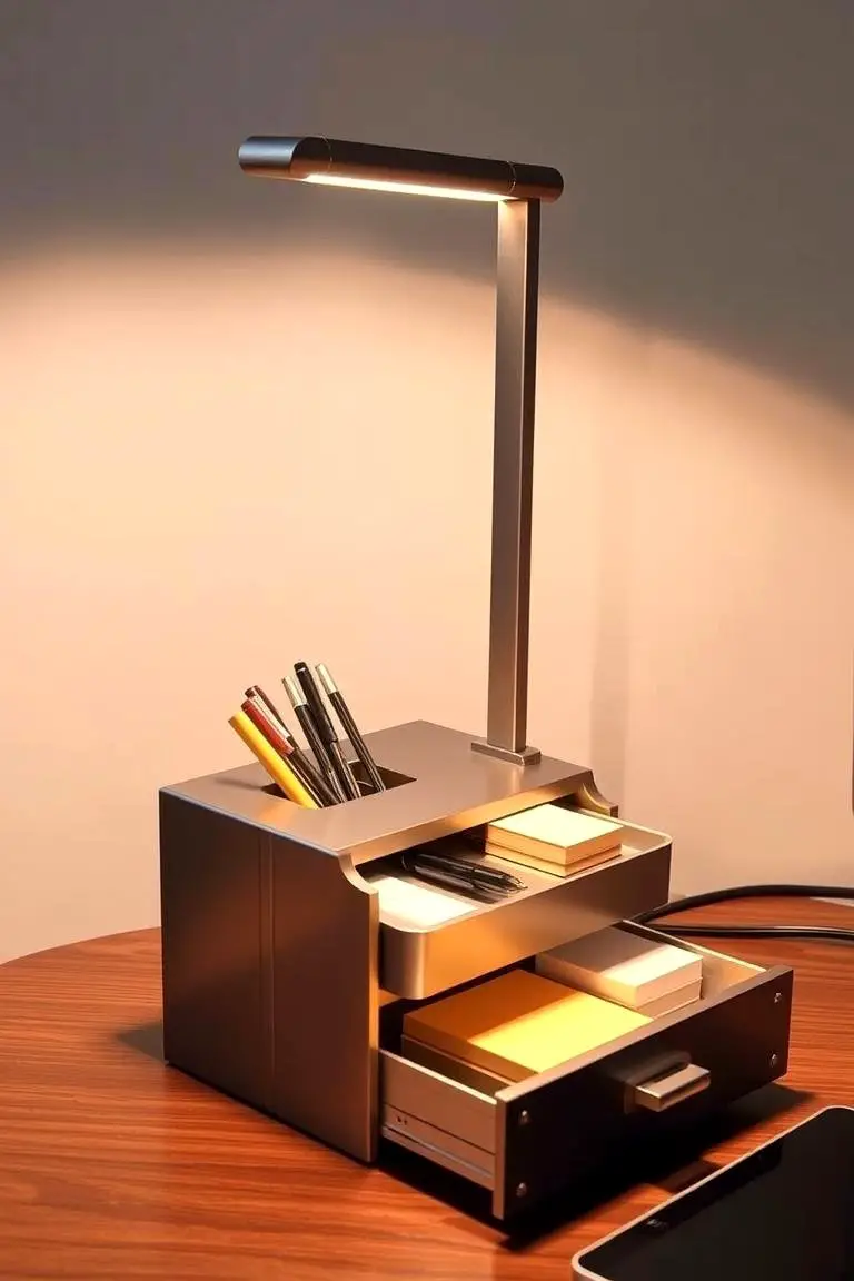 LED Desk Lamps with Organizer Compartments
