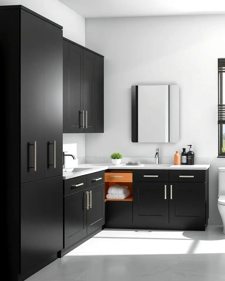 Modern Matte Black Cabinets