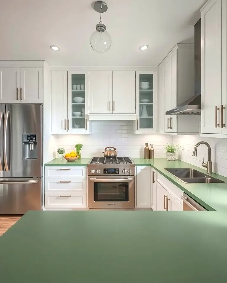 Contemporary Cool with Matte Green Laminate