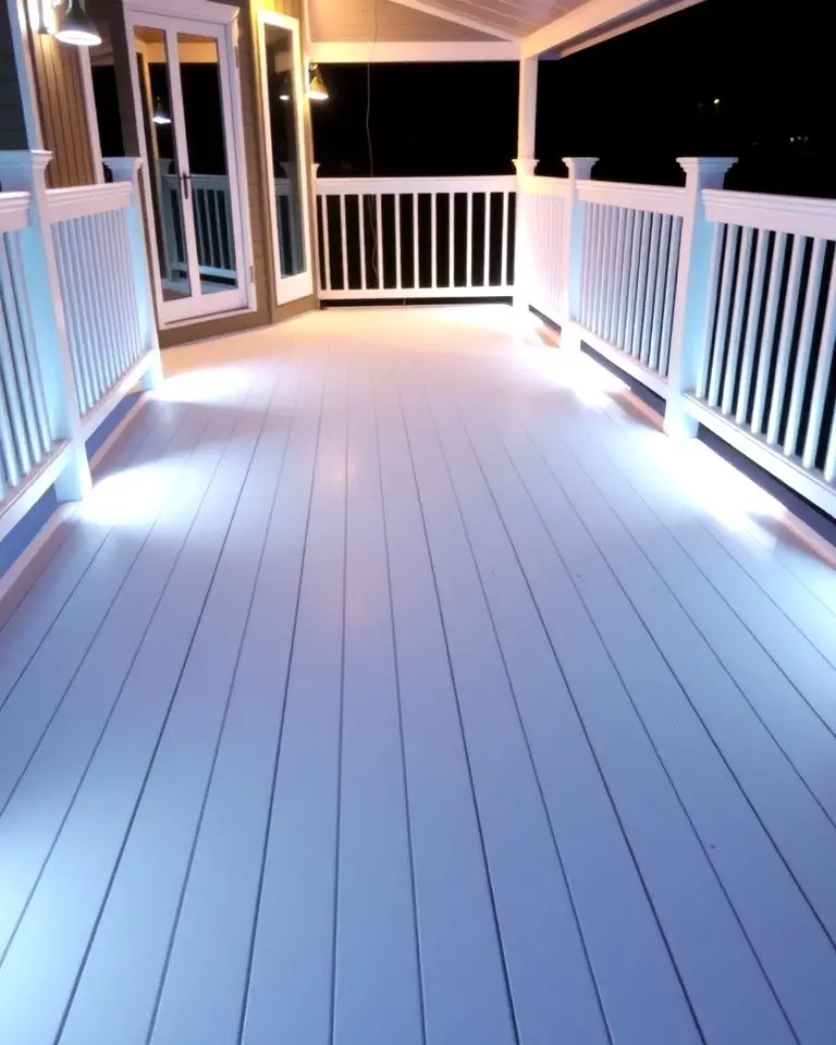 Contemporary White Deck with LED Lighting