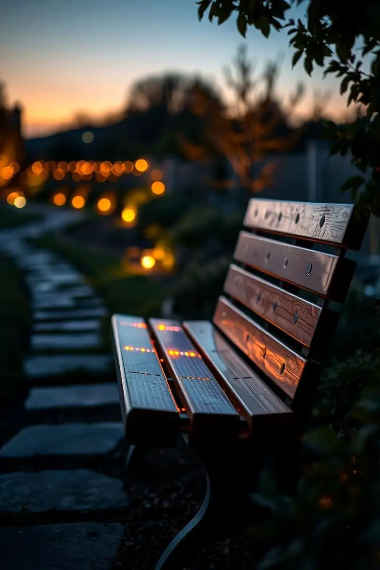 Solar-Powered Illuminated Bench