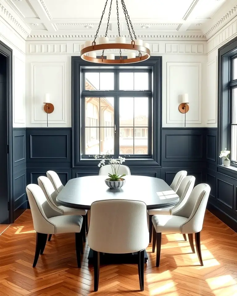 Contrasting Trim Wainscoting for Bold Accents