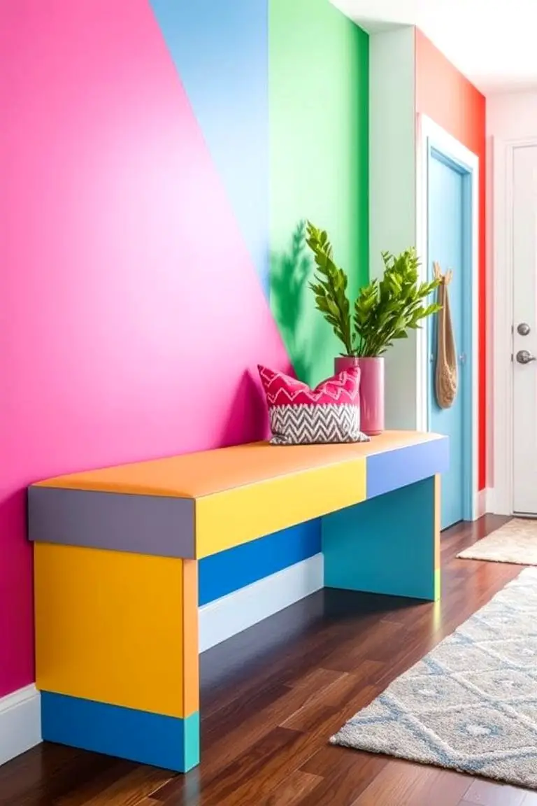 Bold Color Block Bench