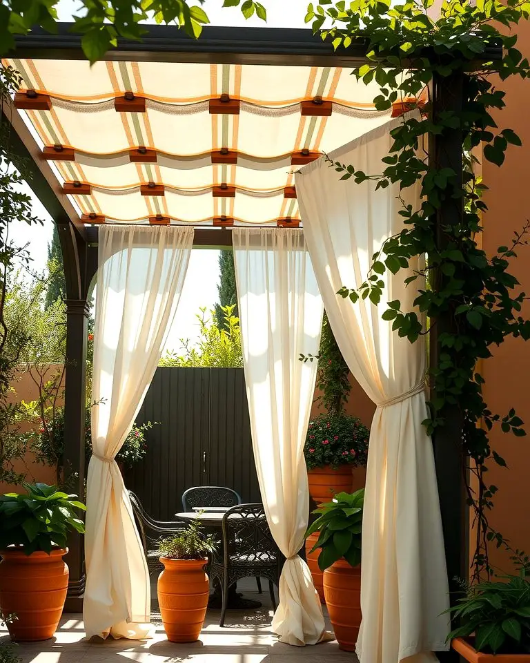 Pergola with Draped Fabrics
